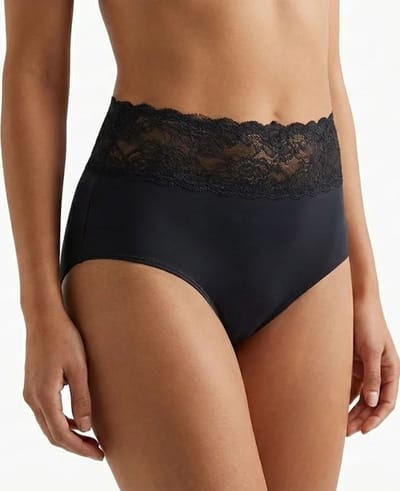 J&C Kanten dames taille slip - Invisible - Naadloos dames ondergoed dat niet doorschijnt - Zwart / L