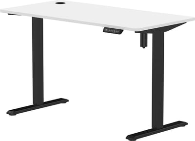 Elektrisch Verstelbaar Zit-Sta Bureau compact 118 x 60 cm | Zwart – Puur Wit | Hoogte 72 – 118 cm | Stabureaus.nl®