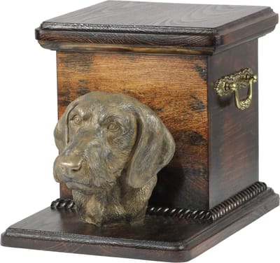 Urn voor teckel met beeldje - Elegante urn voor hondenas