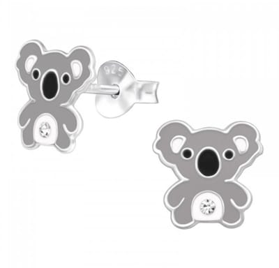 La Rosa Princesa Koala Oorbellen Zilver - Meisjes Oorknopjes