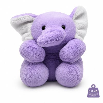 Luxviro Verzwaringsknuffel 1,8 kg - Paarse Olifant - Voor Kinderen en Volwassenen - Zacht Pluche - 25 cm