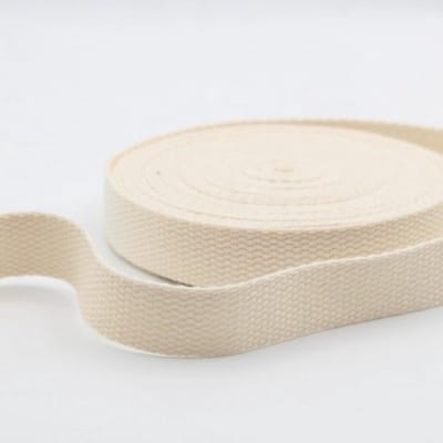 Katoenen Riem 3 Meter - Handvat Tas Riem Rugzak - Ecru - 2,5 cm