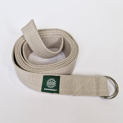 Samarali Yogariem van 100% Biologisch Katoen – 240 cm x 4 cm – Niet-Elastische Yoga Strap met RVS D-Ring – GOTS Gecertificeerd – Voor Yoga, Pilates & Stretching – 10 Kleuren
