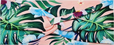 Haarsoires Haarband Twist 9cm – Tropische Bloemenprint – Jersey Stof – Roze - Zachte Knoop Hoofdband - Haaraccessoire voor Dames & Meisjes