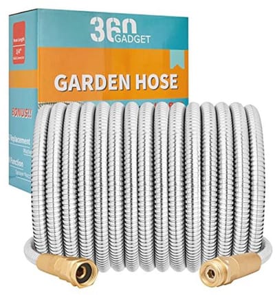 Metalen Tuinslang 30,5 m - Zware Roestvrijstalen Waterslang met 8 Functies Sproeier en Lekbestendige Fittingen voor Tuin en Outdoor Gebruik