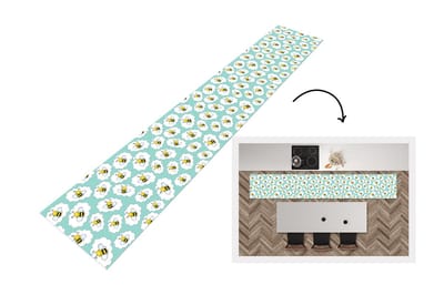 Keukenloper - Loper keuken - Bij - Insecten - Patroon - Groen - 300x50 cm - Keukenloper vinyl