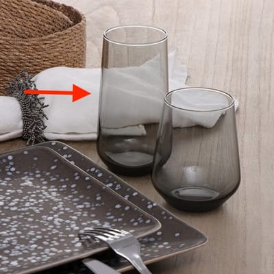 Pasabahce Allegra – Zwarte Longdrinkglazen – Set van 3 – 470 ml – Stijlvolle glazen – Vaatwasserbestendig