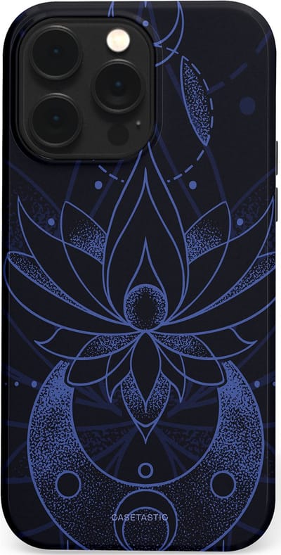 Casetastic Hoesje Geschikt voor Apple iPhone 14 Pro Max Magsafe - Stijlvolle Beschermende Duo-layer Case - Lotus Nacht