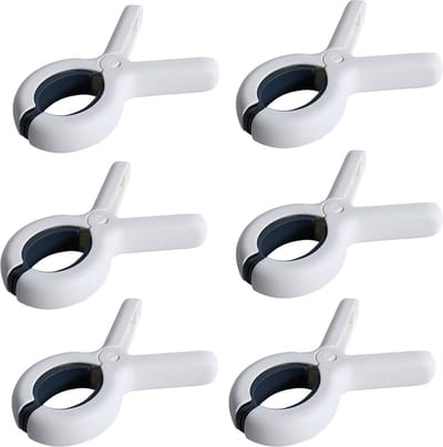 Klemmen 6 stuks - Wasknijpers - 6 stuks - Wit en blauw 100% kunststof en dus roestvrij | Laten geen afdrukken achter