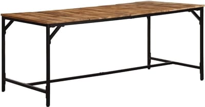 Eettafel Massief Hout - Eetkamertafel Keukentafel - Gezellig Tafelen - Ruig Mangohout - 180x90x75 cm - Natuurlijk