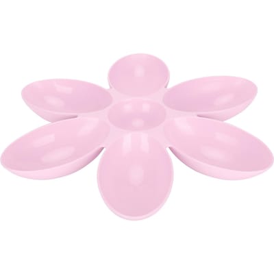 Kattenbakjes Voedselkwaliteit Bloemblaadjesvormig 6 Vakken Voerbak voor Huisdieren voor Voer en Water roze