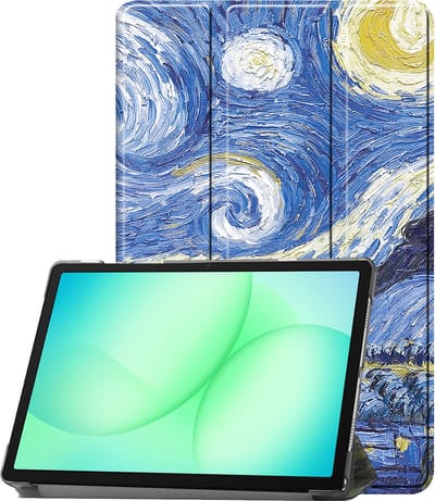 Hoesje Geschikt voor Samsung Galaxy Tab A11 Plus / A9 Plus - Dun & Stevig - Trifold Bookcase - Hard Cover - Hardcover Book Case - Tablet Hoes - Sterrenhemel