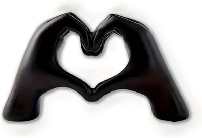 Mauropet® - Love Sign Hands – Sculptuur Liefde – Decoratie Beeldje – Beeldje Liefde – Cadeau Geschenk – Polyresin Beeld – Handgemaakt – Zwart