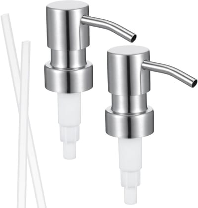 Vervangende zeepdispenser van roestvrij staal voor keuken en badkamer, geschikt voor shampoo en lotionflessen, standaarddiameter 28/400