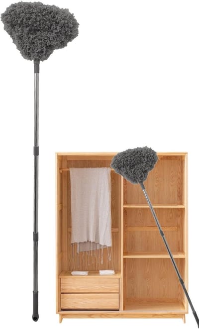 Ventilator Reiniger - Stofdoek - Hoge Plekken - Uittrekbaar Ontwerp - Tot 125 cm - Grijs
