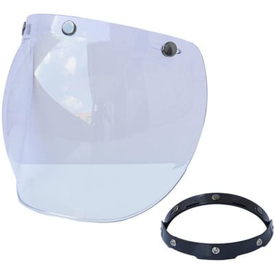 Helm Bubble Vizier Motorhelm Windscherm Lens met Flip Bracket voor 3-Snap Open Face Helmen