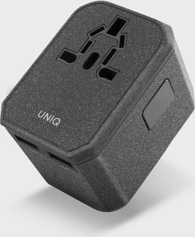 Uniq - jongen. - netwerk. Voyage World Adapter 33W + 2xUSB + PD 18W + QC 3.0 - grijs - (LITHOS - Collective)