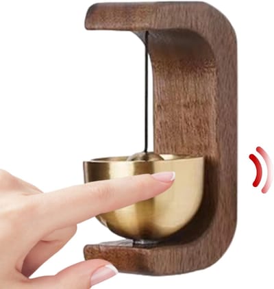 Magnetische Deurbel - Houten Klok - Thuis Decoratie - Eenvoudige Montage - 45 x 35 x 7 cm - Houtkleur