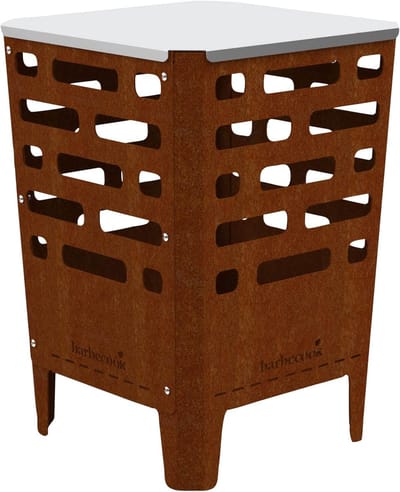 Cortenstaal Vuurkorf voor Buiten - 38x38x55cm