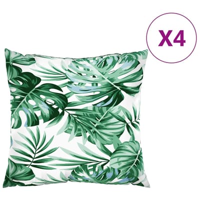 vidaXL - Bankkussens - 4 - st - bladpatroon - 60x60 - cm - stof