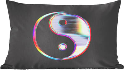 Sierkussens - Kussentjes Woonkamer - 60x40 cm - Yin-Yang - Cirkel - Regenboog