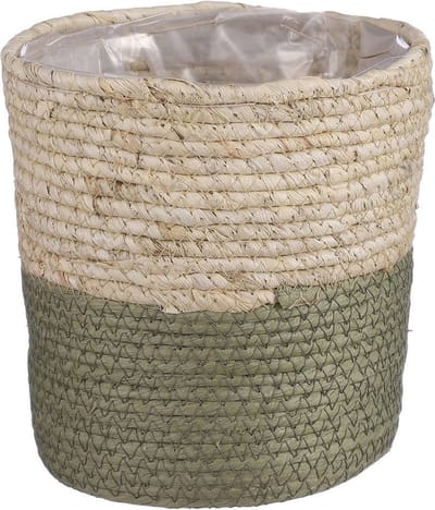 MICA DECORATIONS RACHEL MAND VOOR PLANTEN - H18 X Ø18 CM - MAISBLAD - GROEN