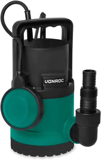 Dompelpomp - Waterpomp - Water Verplaatsen - Voor Schoon Water - 6500 Liter Uur - Zwart/Groen