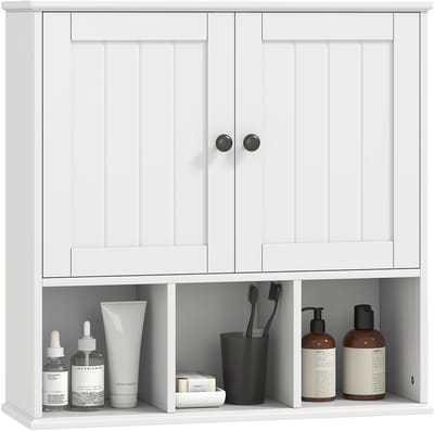 HOMCOM-Wandkast-MDF-60 x 19,5 x 60 cm-Wit