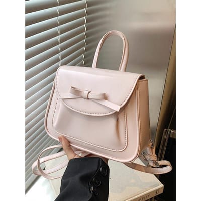 Modieuze Roze Strik Rugzak voor Dames Herfst en Winter Nieuwe Eenvoudige en Veelzijdige Studentenrugzak High-end Tas gray