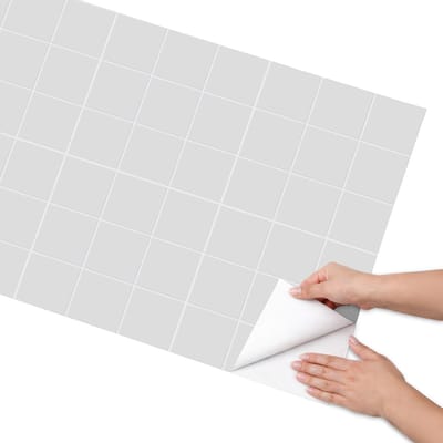 Coloray Meubel Wrap Folie - Grijs Meubelfolie - 65x130 cm - Decoratiefolie Zelfklevend Grijze tegels - Meubelfolie Zelfklevend - Minimalist Meubelfolie - Wrapfolie Keuken - Wanddecoratie - Texturen