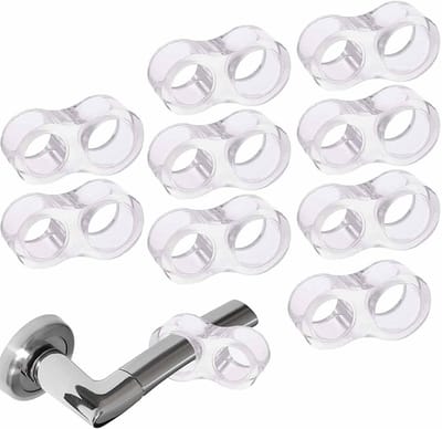 Allecto Plus - Deurstopper set van 10 stuks voor pvc-handgrepen met siliconen anti-beschermers - transparant (8-vorm)