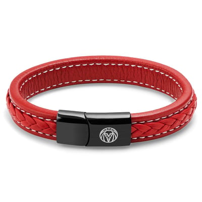Rode Retro Leren Armband
