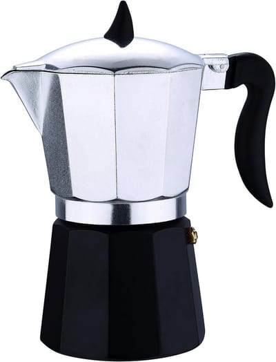 Aluminium Moka Express Koffiezetapparaat voor 6 Kopjes - Zilver/Zwart