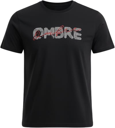 OMBRE T-shirt - Regular Fit - Katoen - Korte Mouw Zwart S