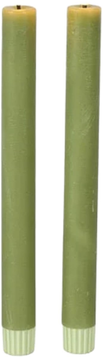 Countryfield - LED-kaarsen met afstandsbediening 'Lyon' (Set van 2, Ø 2.2cm, Groen)
