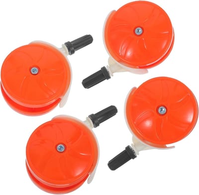 Vervangwielen Kinderwagen - Loopwiel Zwenkwiel - Kinderwagen Verbeteren - Snelle Montage - 10.5 x 6.5 x 4 cm - Oranje
