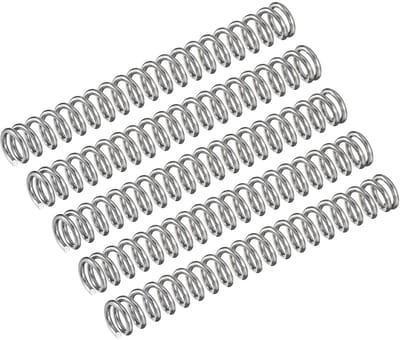 Set van 5 Compressieveren 304 RVS 5mm Buitendiameter 50mm Lengte