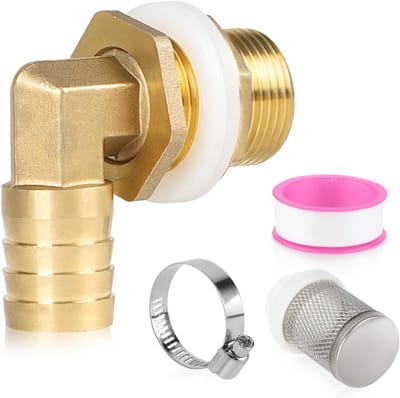 Rain Bolt Voedertank voor Regenwater met Dichtingen en Filter - 3/4" IG, 1" AG, Slangverbinding 25mm voor Regenvaten