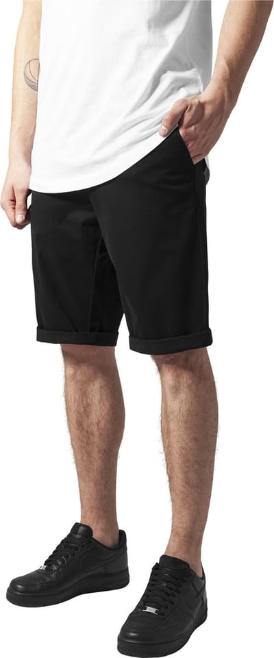 Urban Classics Korte broek -Taille, 28 inch- Stretch Turnup Chino Zwart