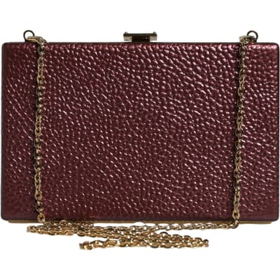 Bordeaux Leren Clutch Avond Schoudertas
