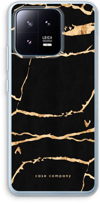 Case Company® - Hoesje geschikt voor Xiaomi 13 Pro hoesje - Gouden marmer - Soft Cover Telefoonhoesje - Bescherming aan alle Kanten en Schermrand
