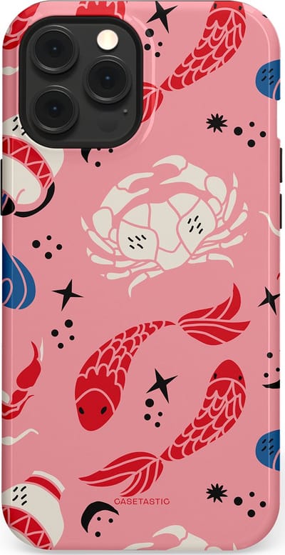 Casetastic hoesje geschikt voor Apple iPhone 12 Pro Max - MagSafe - Dubbellaagse bescherming - Zodiac in kleur - Fashion Case - Lichtroze Koraal Perzik