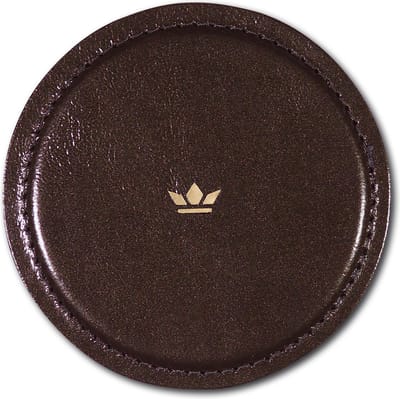 Dutchdeluxes onderzetters waterafstotend 4 stuks in Leer - Metallic Bruin / Gouden spikkels - Ø10 cm