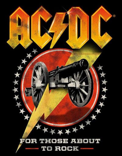 Metalen Wandbord AC/DC For those about to Rock - 31,5 x 40,5 cm vlak