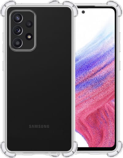 Hoesje - Geschikt voor Samsung Galaxy A53 - Sterk & Shockproof - Siliconen Shock Case - Hoes Cover - Telefoonhoes - Transparant