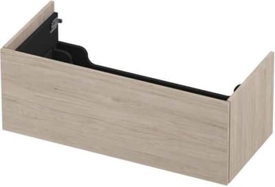 INK wastafelonderkast 1 lade greeploos push to open hout decor 100x45x38cm, ivoor eiken