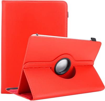 Cadorabo Tablet Hoesje geschikt voor Asus ZenPad 7.0 (7.0 Zoll) in ROOD - 360 graden beschermhoes van imitatieleer met standfunctie en elastische band