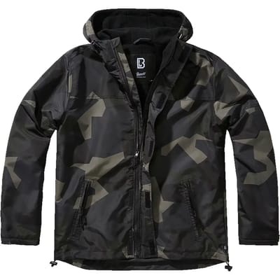 Brandit - Frontzip Windbreaker jacket - L - Zwart/Bruin