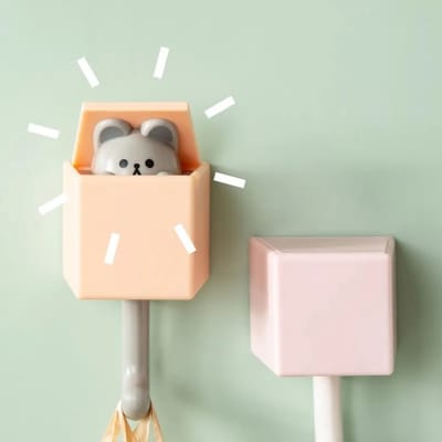 Opulfy - Kapstok - Kinderkapstok - 4 haken - Dieren - Kapstok haken - Kinderkamer - Badkamer rek - Kapstok muur - Wandkapstok - Met zelfklevend bevestigingsmateriaal