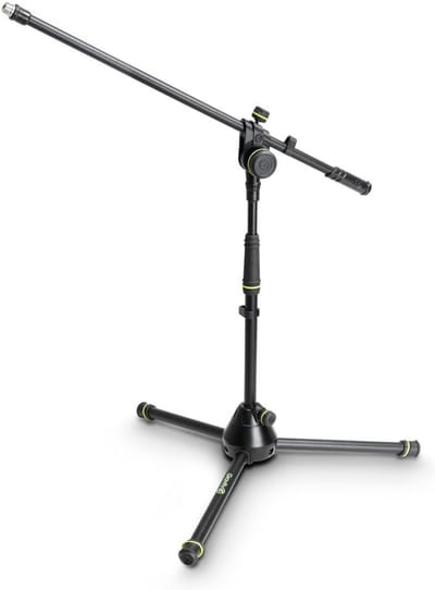 Microfoonstandaard Kort - Verstelbare Galg - Muziek Opnemen - Stabiele Driepoot - Max 74cm Hoog - Zwart